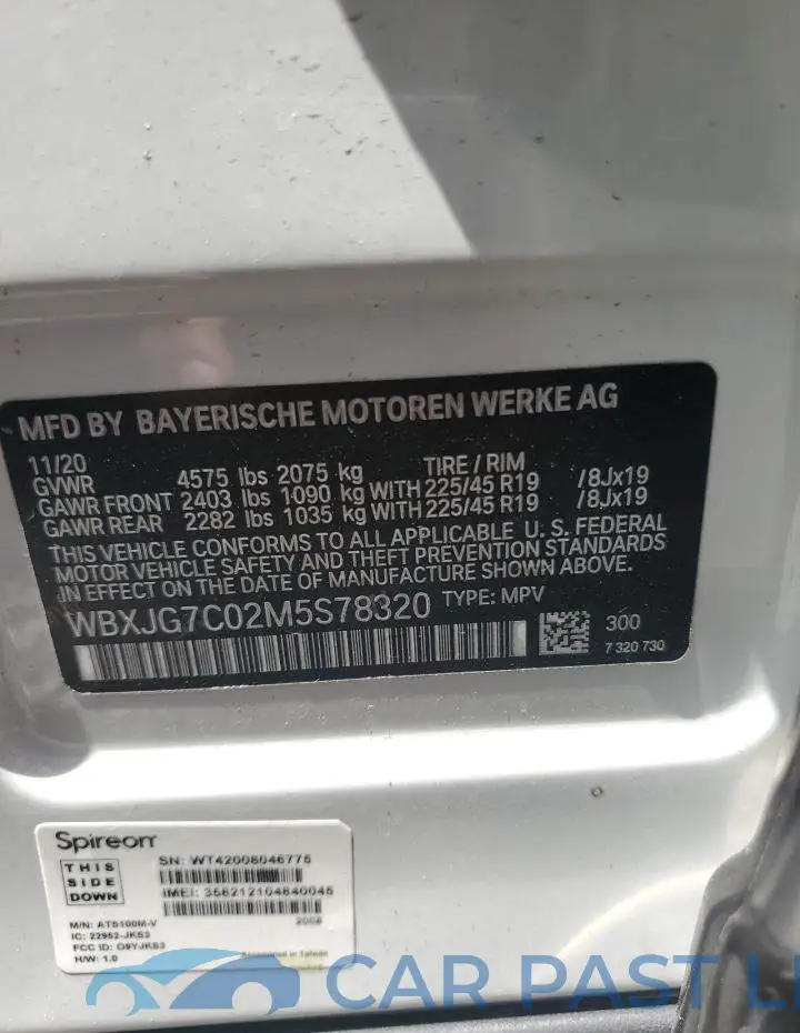 WBXJG7C02M5S78320# 12