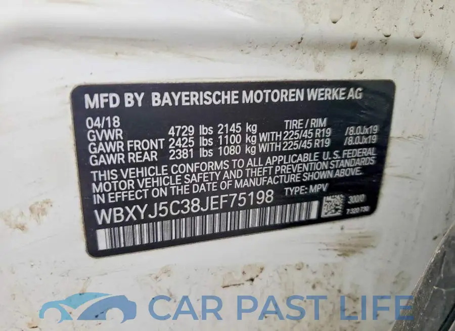 WBXYJ5C38JEF75198# 12