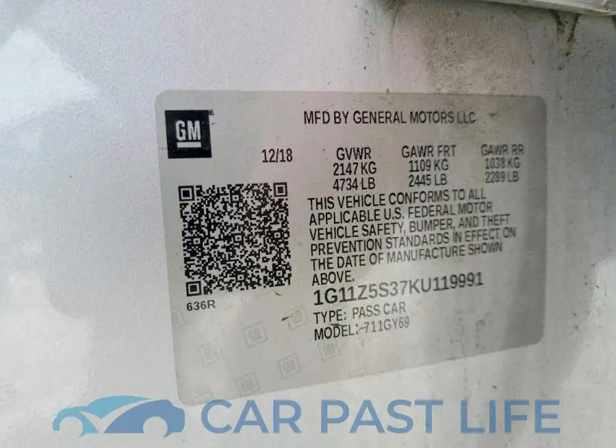 1G11Z5S37KU119991# 12