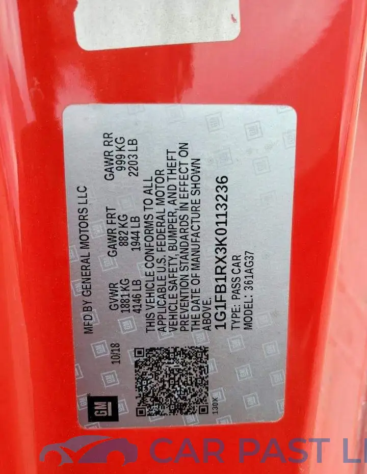 1G1FB1RX3K0113236# 13