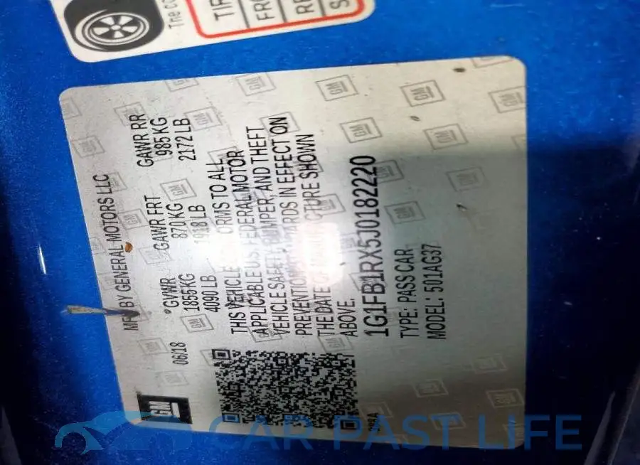 1G1FB1RX5J0182220# 12