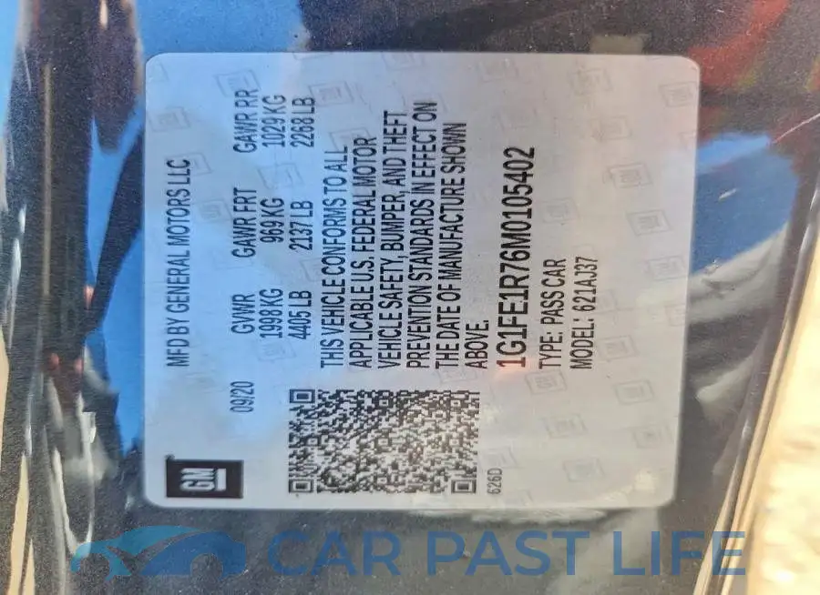 1G1FE1R76M0105402# 13