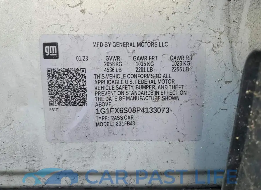 1G1FX6S08P4133073# 13