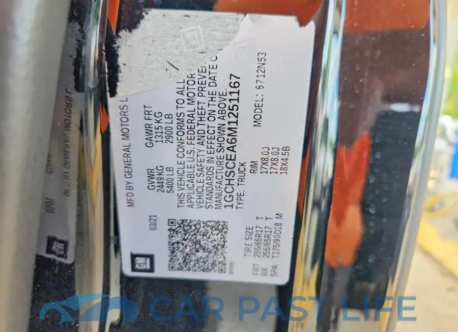 1GCHSCEA6M1251167# 12
