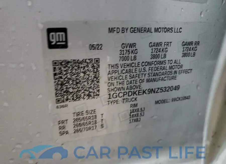 1GCPDKEK9NZ532049# 12