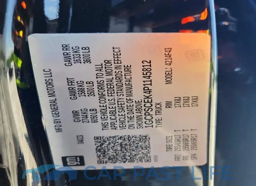 1GCPSCEK4P1145812# 12