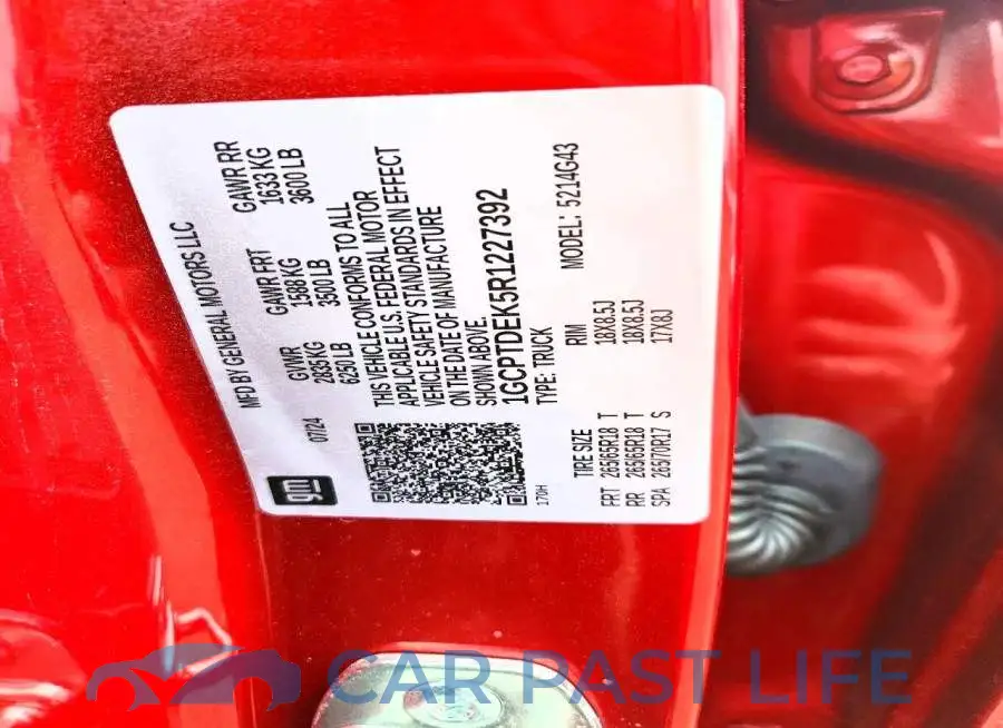 1GCPTDEK5R1227392# 12