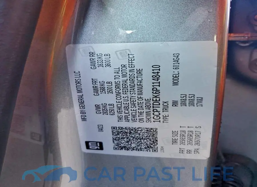 1GCPTDEK6P1148410# 13