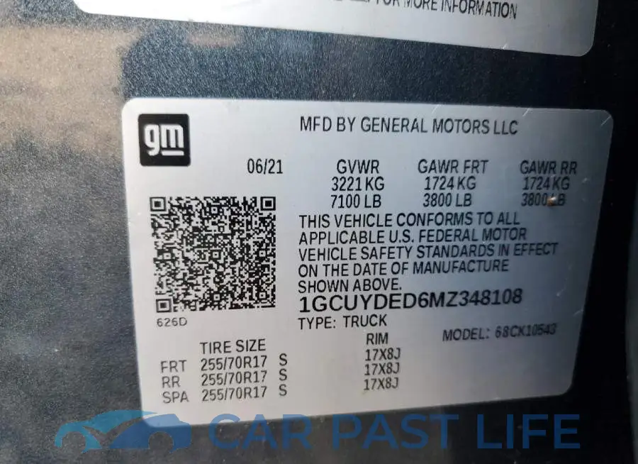 1GCUYDED6MZ348108# 12