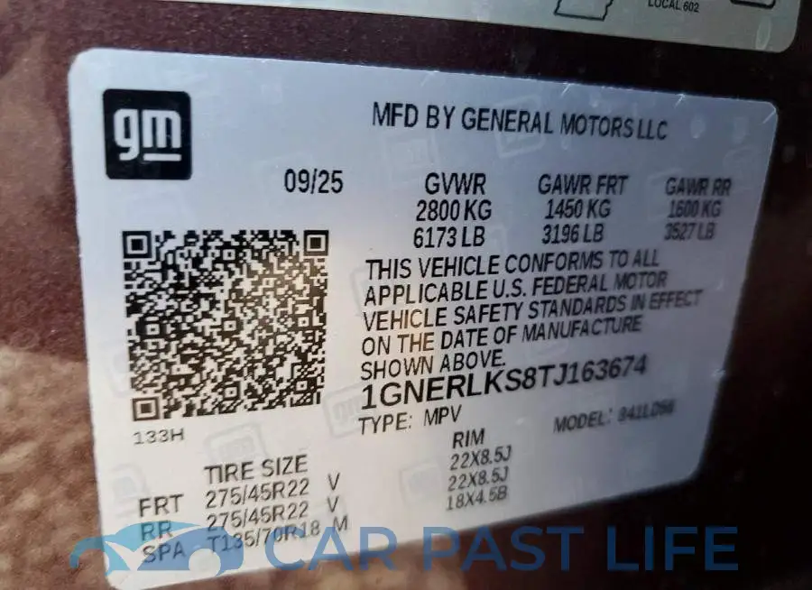 1GNERLKS8TJ163674# 14