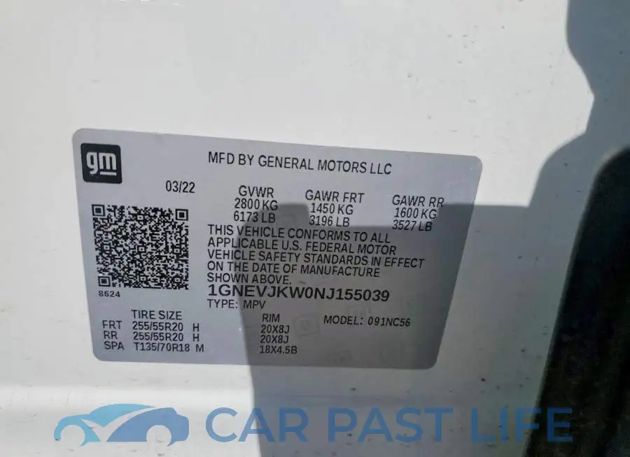 1GNEVJKW0NJ155039# 14