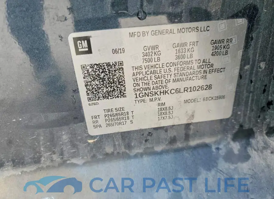 1GNSKHKC6LR102628# 13