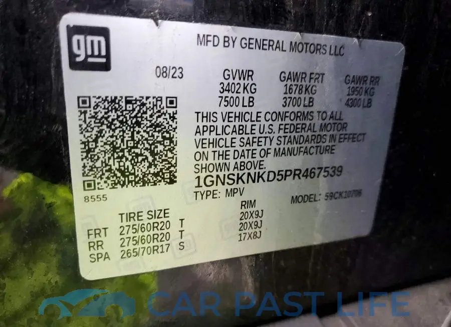 1GNSKNKD5PR467539# 14