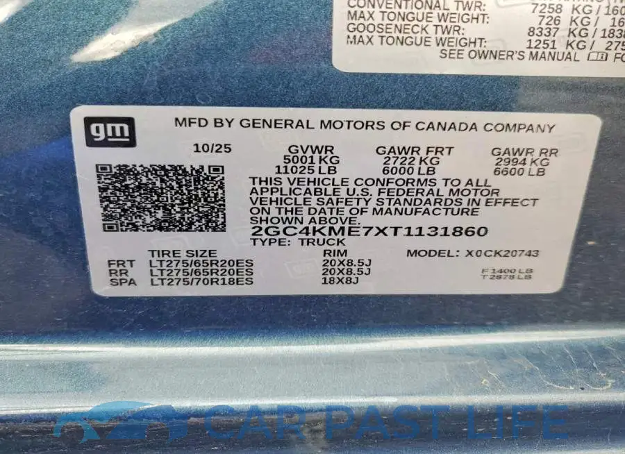 2GC4KME7XT1131860# 12