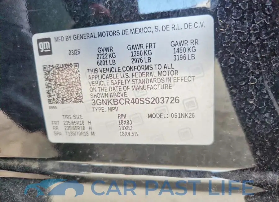 3GNKBCR40SS203726# 14
