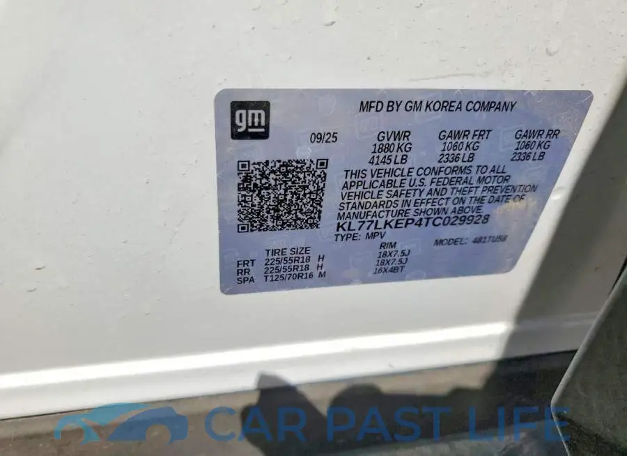 KL77LKEP4TC029928# 13