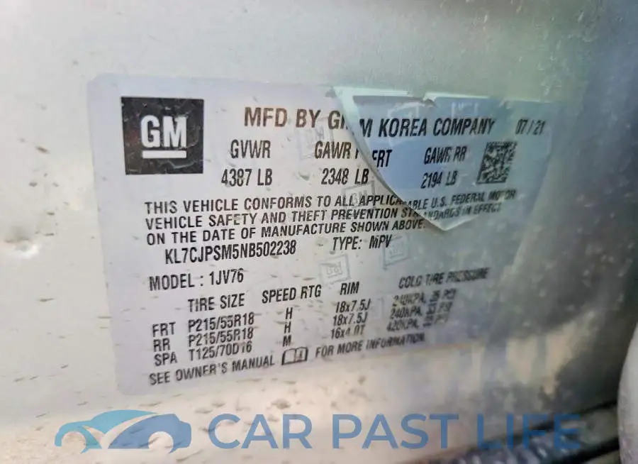 KL7CJPSM5NB502238# 12