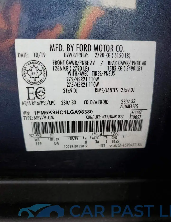1FM5K8HC1LGA98380# 13