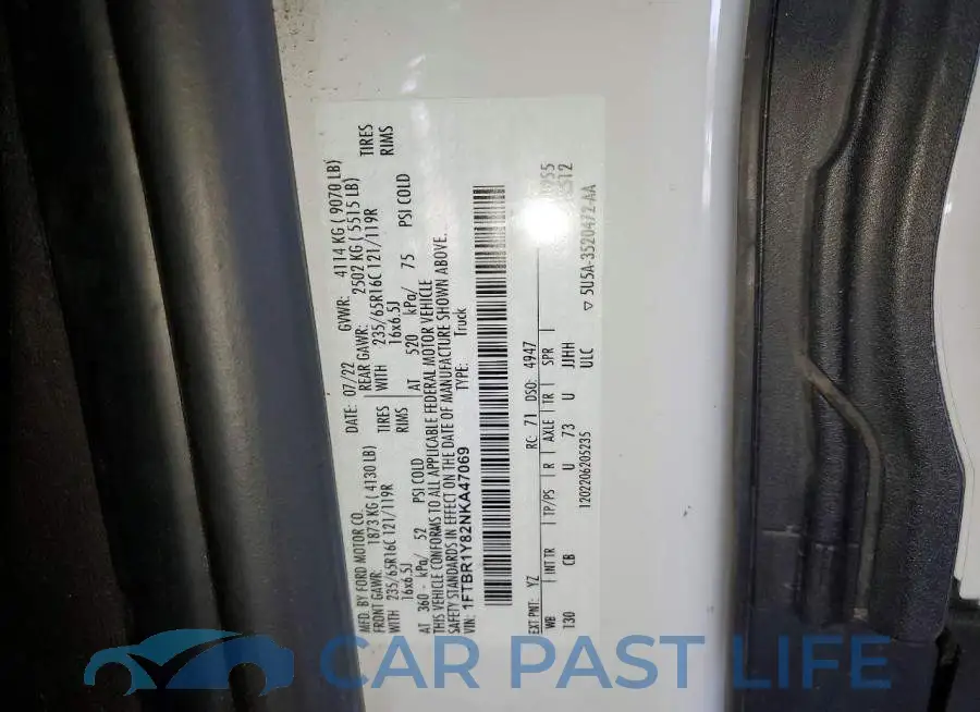 1FTBR1Y82NKA47069# 12