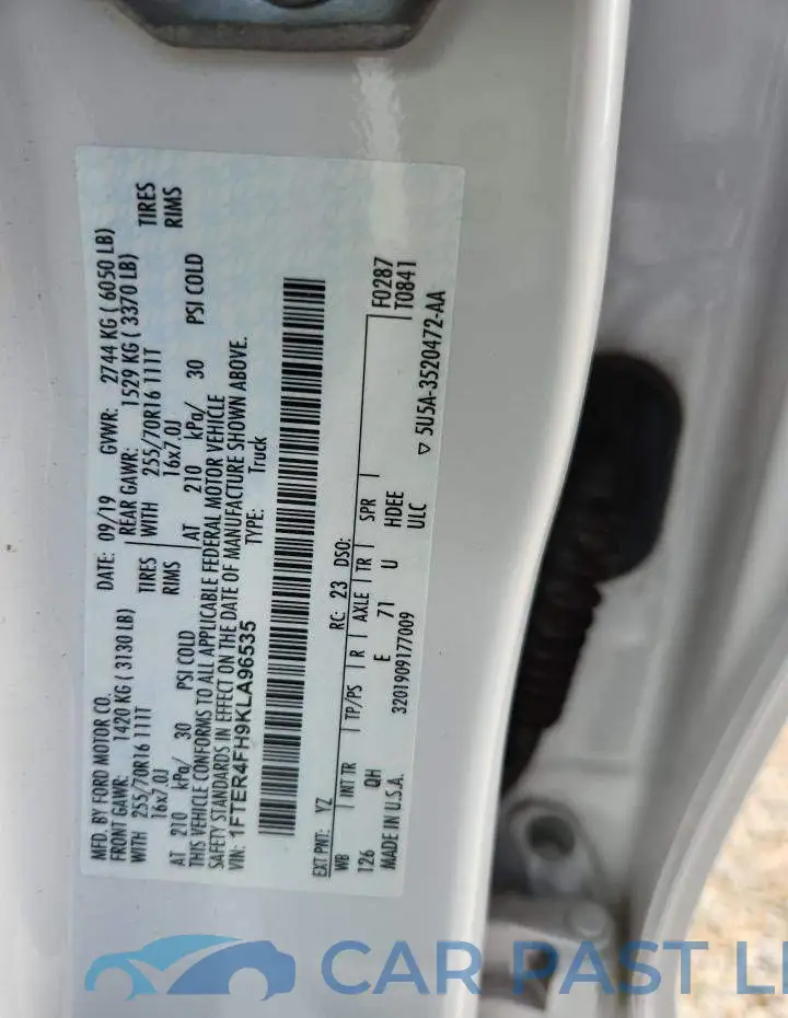 1FTER4FH9KLA96535# 12