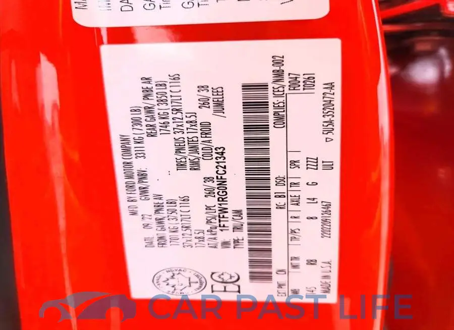 1FTFW1RG0NFC21343# 12