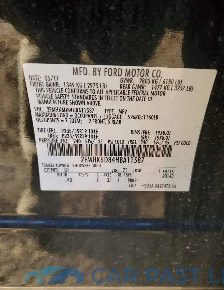 2FMHK6D84HBA11587# 14