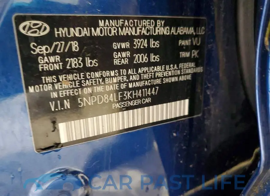 5NPD84LF3KH411447# 12
