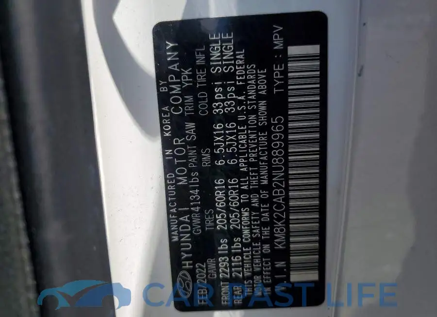 KM8K2CAB2NU889965# 13