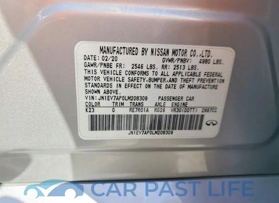 JN1EV7AP0LM208309# 13