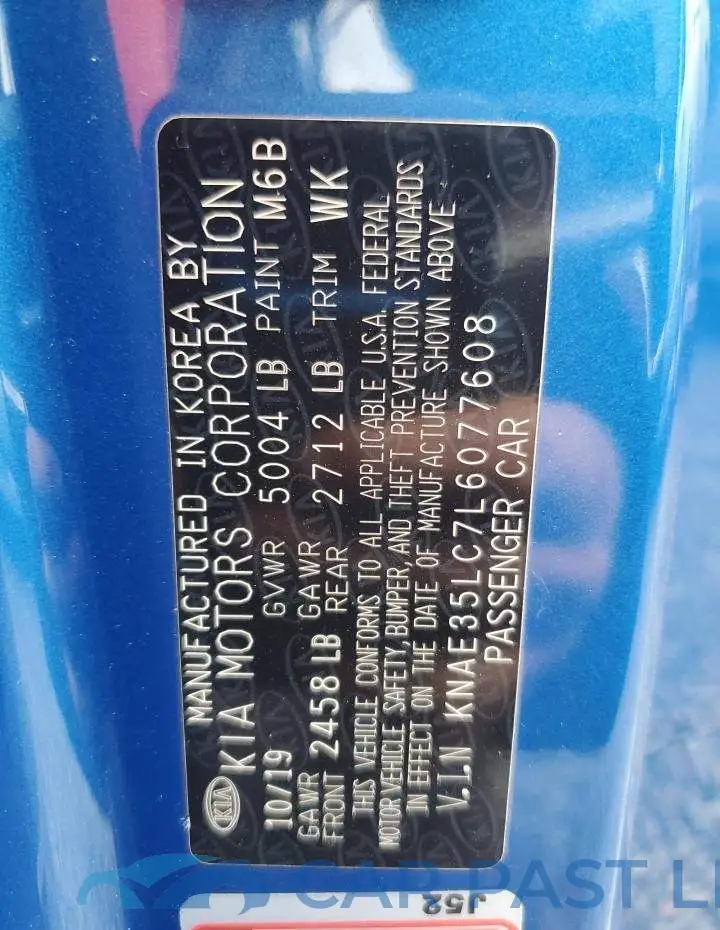 KNAE35LC7L6077608# 12