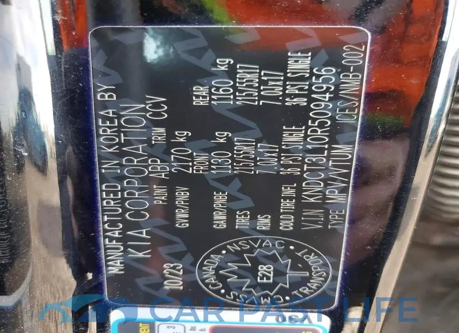 KNDCT3L10R5094956# 12