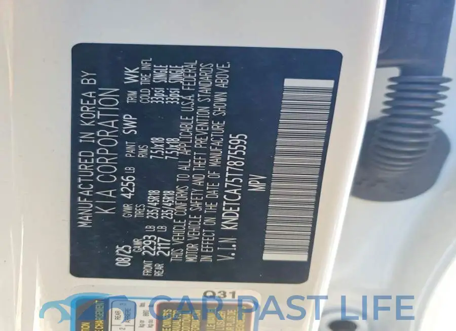 KNDETCA75T7875595# 14