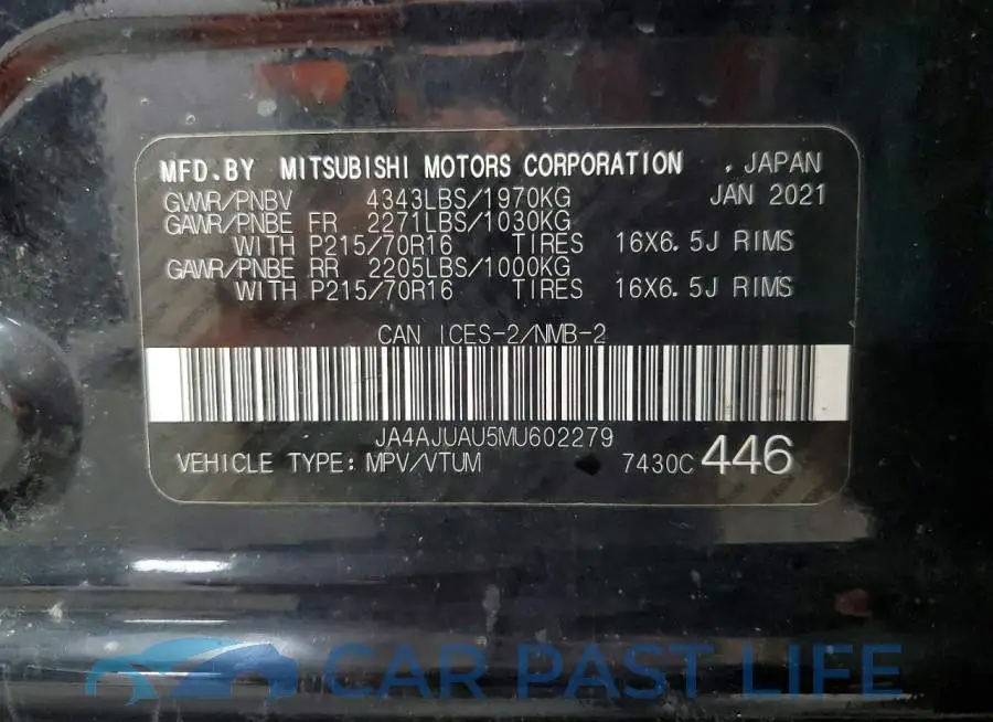 JA4AJUAU5MU602279# 13