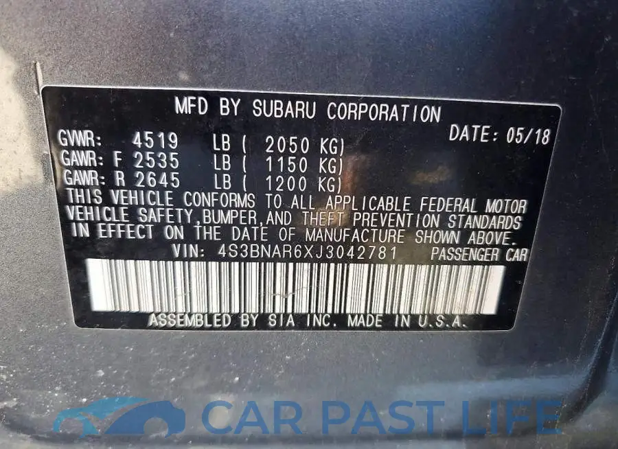 4S3BNAR6XJ3042781# 12