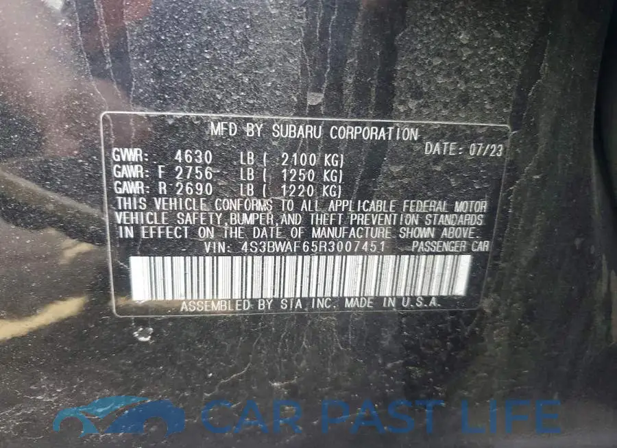 4S3BWAF65R3007451# 13