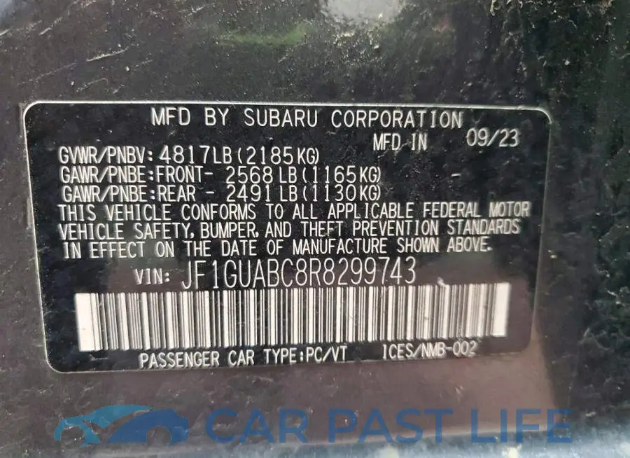 JF1GUABC8R8299743# 12