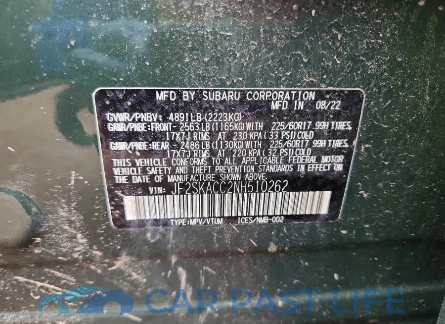JF2SKACC2NH510262# 13