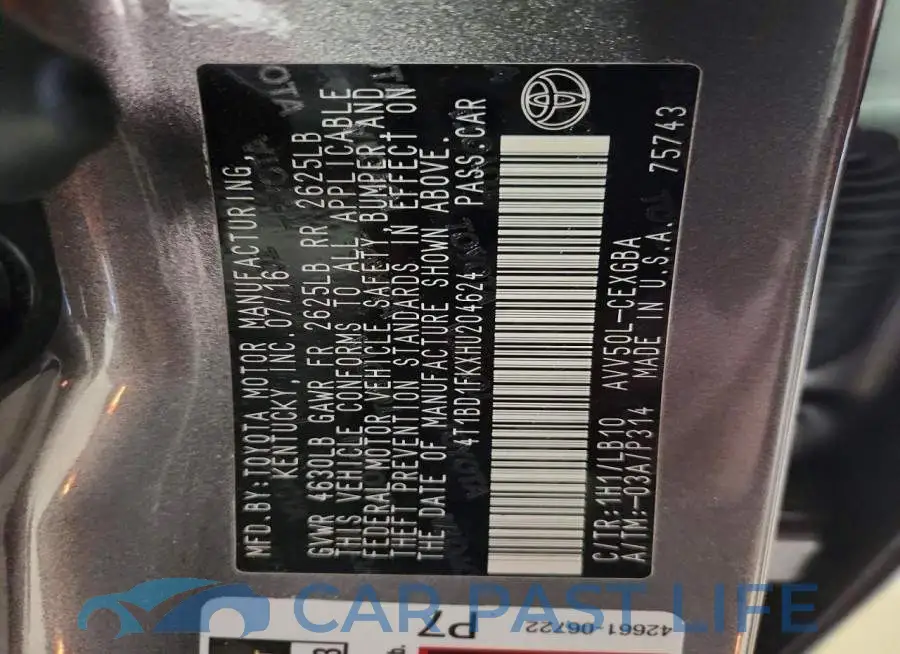 4T1BD1FKXHU204624# 12