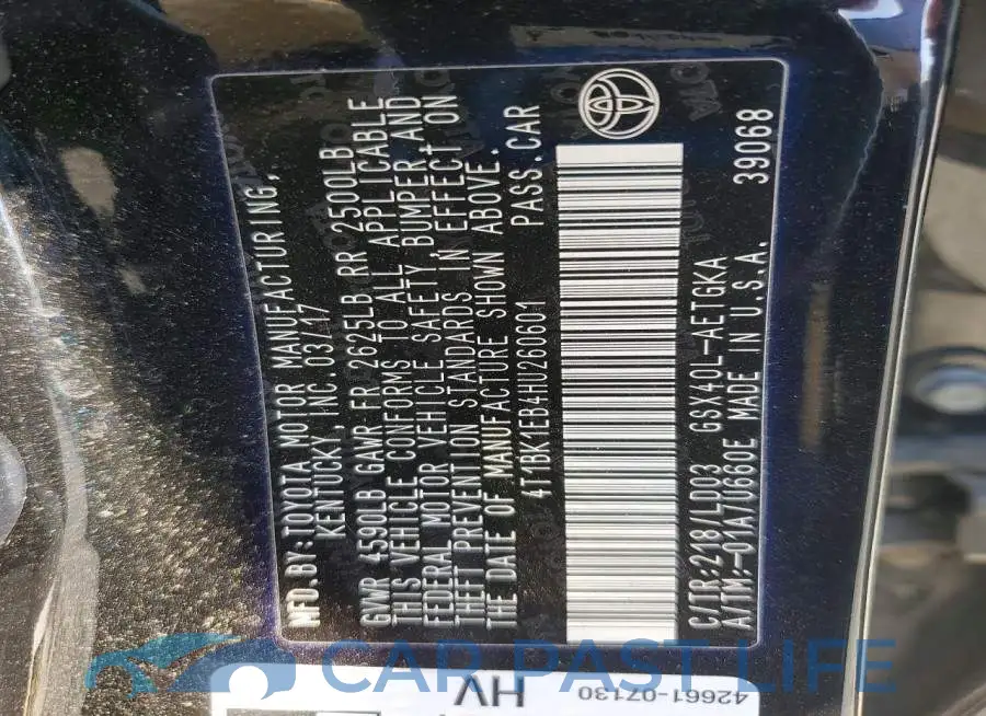 4T1BK1EB4HU260601# 12