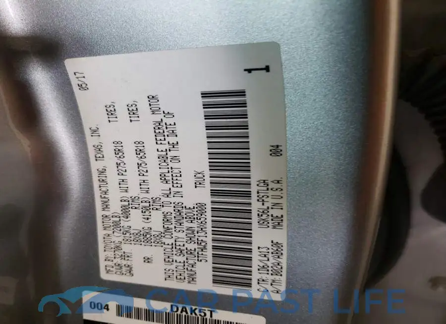 5TFHW5F13HX659000# 12