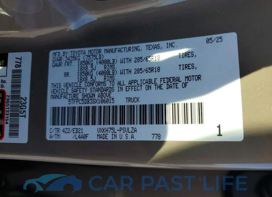 5TFPC5DB3SX106015# 12
