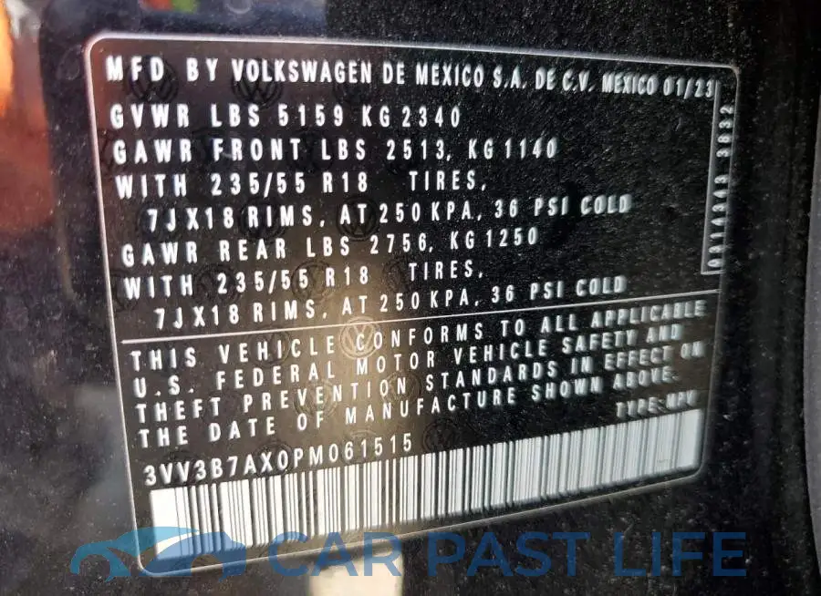 3VV3B7AX0PM061515# 13