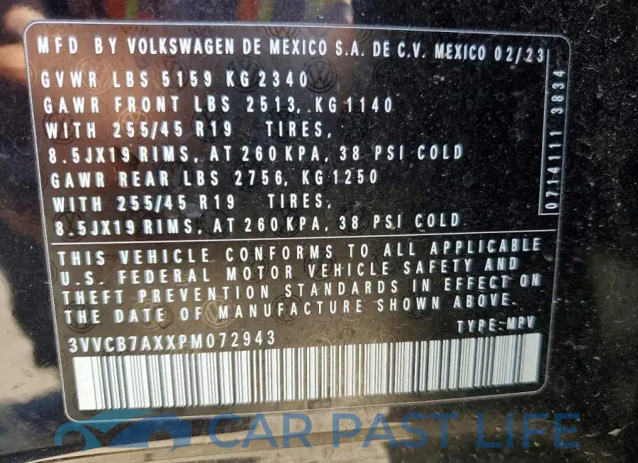 3VVCB7AXXPM072943# 13