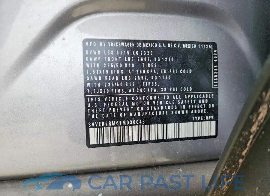 3VVER7RM6TM036045# 13