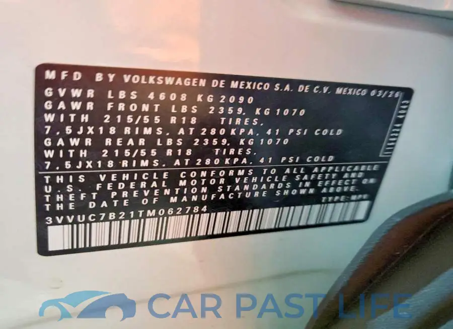 3VVUC7B21TM062784# 13