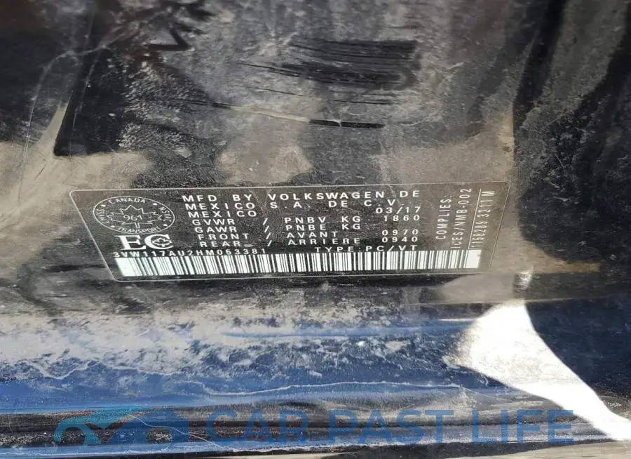 3VW117AU2HM053381# 12