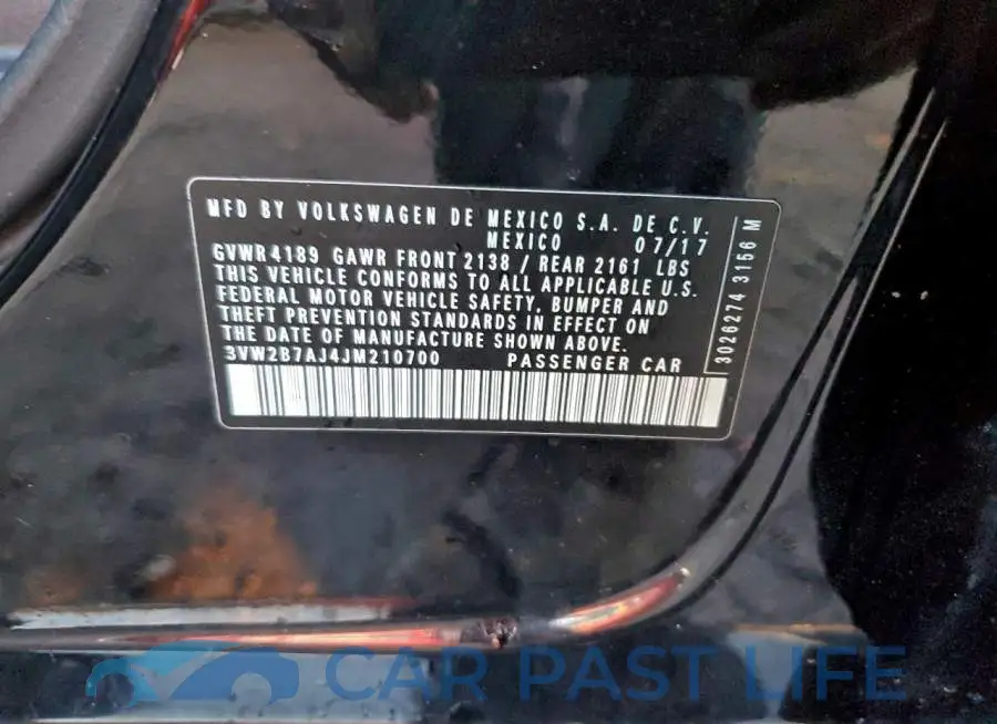 3VW2B7AJ4JM210700# 12