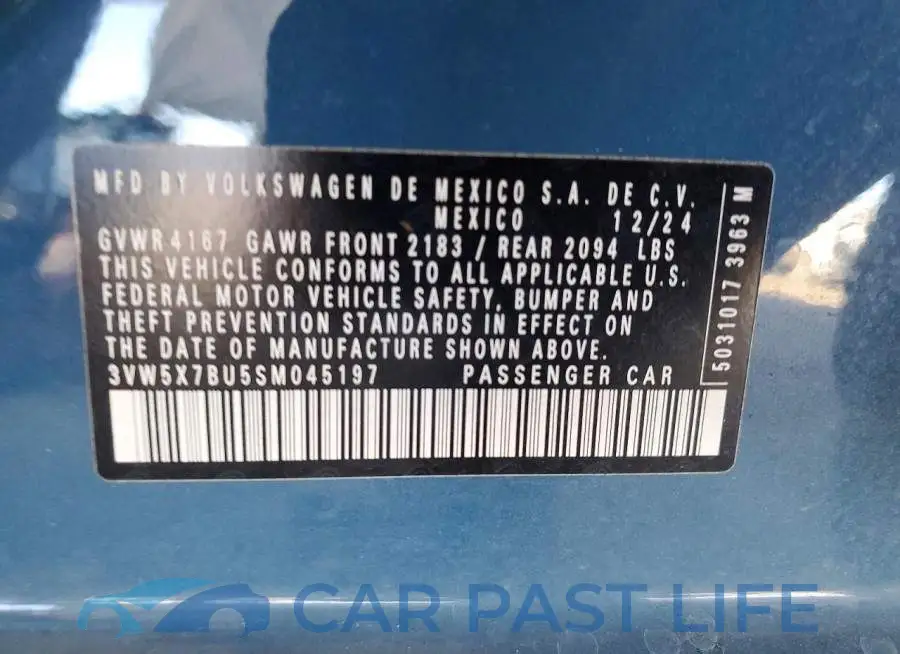 3VW5X7BU5SM045197# 12