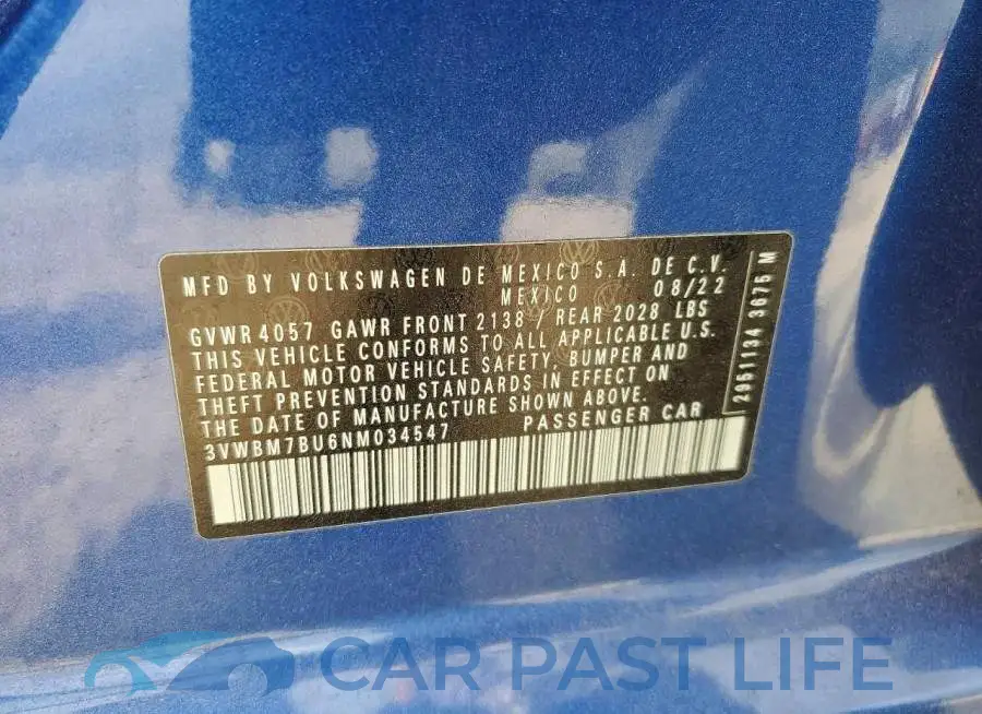 3VWBM7BU6NM034547# 13