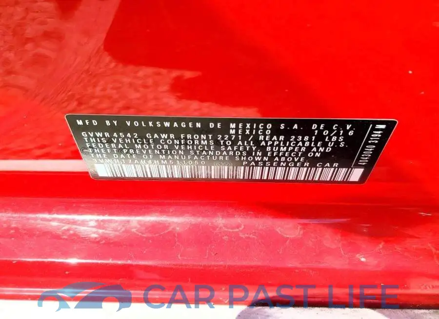 3VWH17AU4HM511050# 12